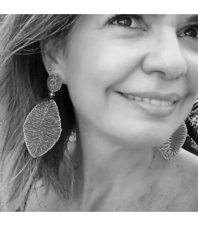 Handmade leaf-shaped earrings