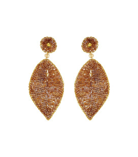Handmade leaf-shaped earrings