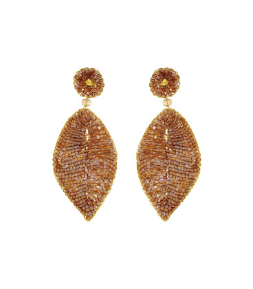 Handmade leaf-shaped earrings
