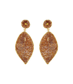 Handmade leaf-shaped earrings