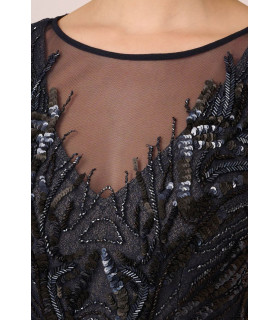 Sleeveless sequin and tulle dress