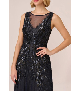 Sleeveless sequin and tulle dress