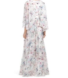 Cape Sleeve V-Neck Dress