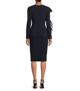 Long-sleeved ruffled dress