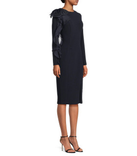 Long-sleeved ruffled dress