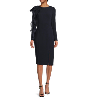 Long-sleeved ruffled dress
