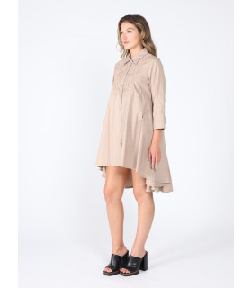 Short long-sleeved dress with lace details