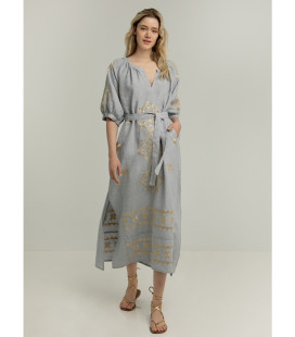 Vestido de lino con cinturón