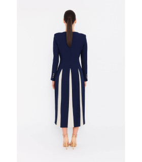 Long-sleeved dress, pleated skirt