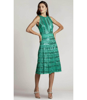 Vestido de lentejuelas, falda en forma de A