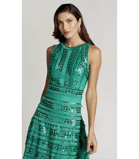 Vestido de lentejuelas, falda en forma de A