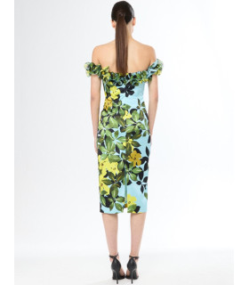 Vestido off shoulders revuelos
