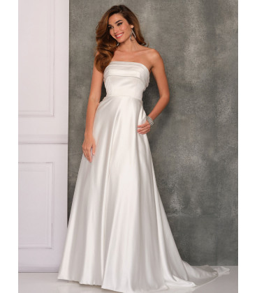 Strapless a-line wedding gown