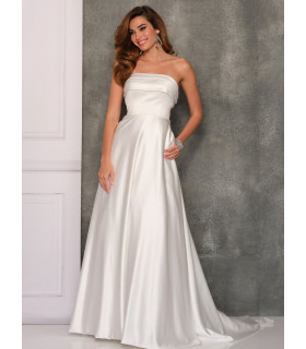 Strapless a-line wedding gown