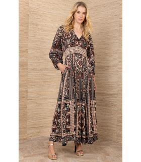 Vestido con botones y mangas globo