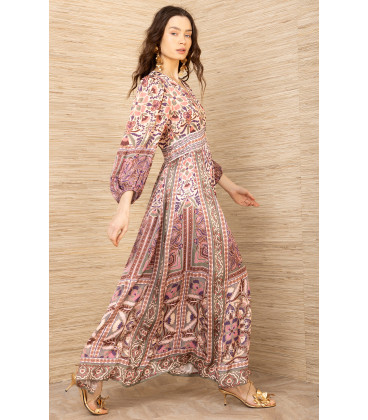 Vestido con botones y mangas globo