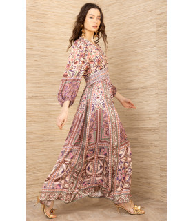 Vestido con botones y mangas globo