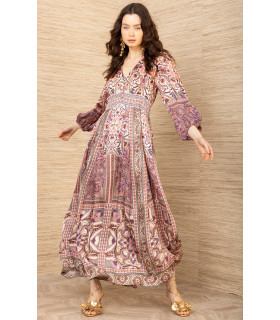 Vestido con botones y mangas globo