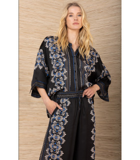 Floral print blouse and pants set