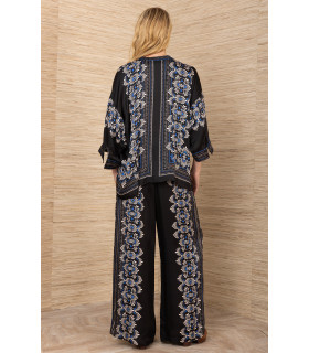 Floral print blouse and pants set