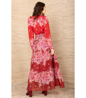 Floral print blouse and skirt set