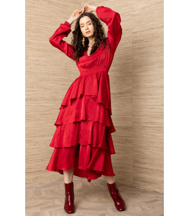 Vestido de tiempos, mangas largas