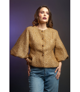 Chaqueta de botones color oro