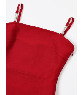 Dress with adjustable straps and side zipper