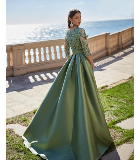 Vestido blusa de encaje, mangas 3/4