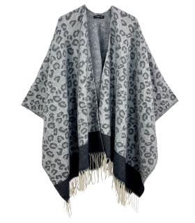 Leopard print poncho