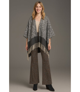 Leopard print poncho