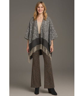 Leopard print poncho