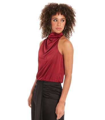 Satin halter neck blouse