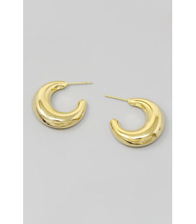 Metal hoop earrings in the shape of a crescent moon