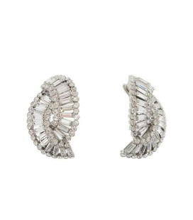 Button-shaped earrings, adorned with crystals.