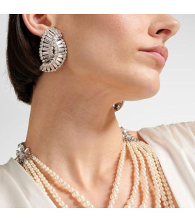 Button-shaped earrings, adorned with crystals.