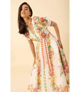 Linen and silk organza dress