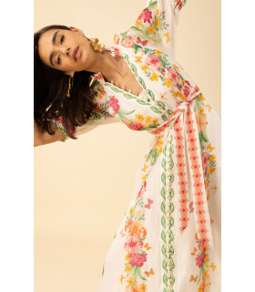 Linen and silk organza dress