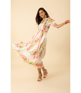 Linen and silk organza dress