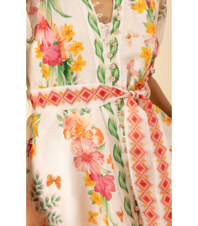 Linen and silk organza dress