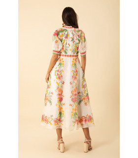 Vestido de organza de lino y seda