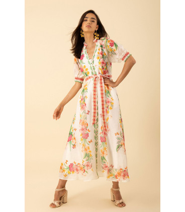 Linen and silk organza dress