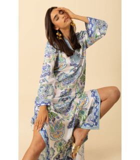 Long flared sleeve dress