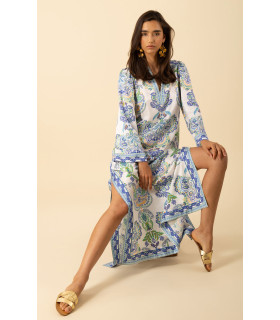 Long flared sleeve dress