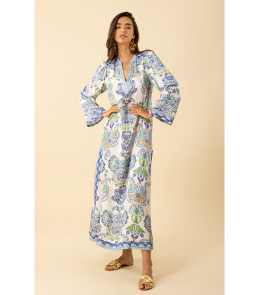 Vestido de manga larga acampanada