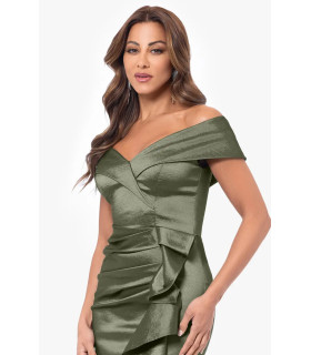 Off-shoulder taffeta dress