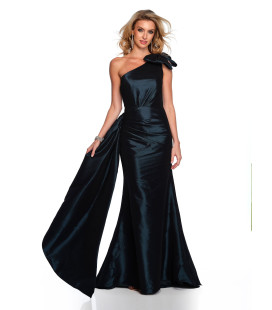 One Shoulder Taffeta Gown