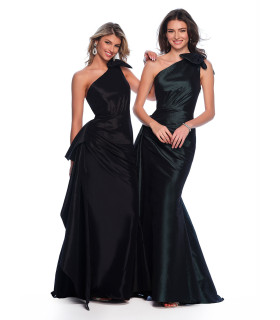One Shoulder Taffeta Gown