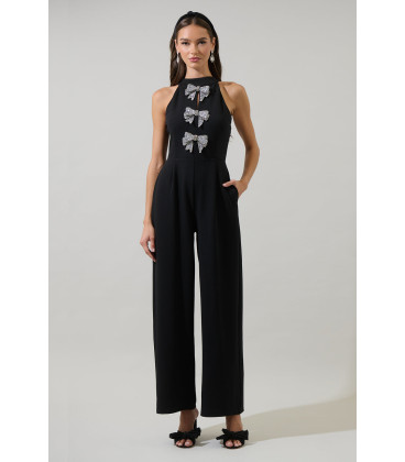 Glow Bow Halter Neck Jumpsuit
