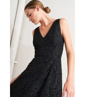 Sleeveless dress with a V-neck